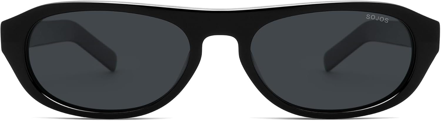 SOJOS SJ1224 retro oval polarized sunglasses